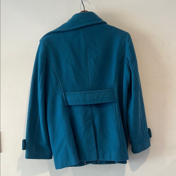 Lands' End Blue Pea Coat with Notched Lapels - Picture 4 of 6